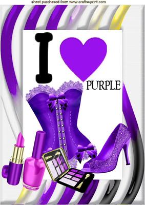 I Love Purple! Ladies Access with Basque & Shoe A4