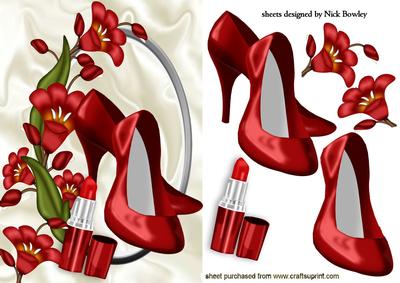 Pretty Red Flowers with Red Shoes & Lippy