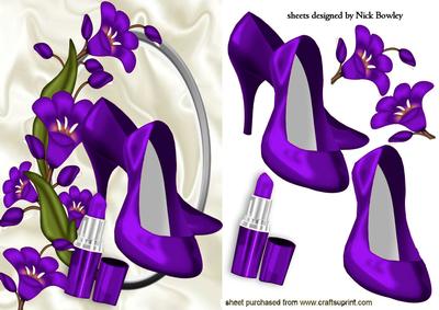 Pretty Purple Flowers with Purple Shoes & Lippy