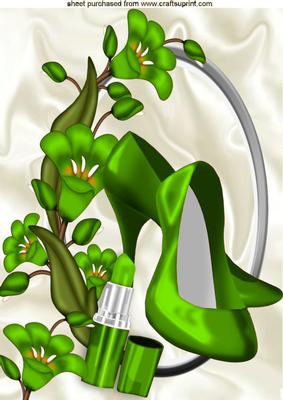 Pretty Green Flowers with Green Shoes A4