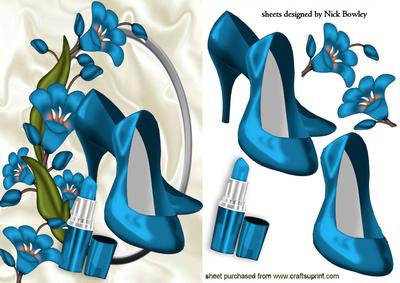 Pretty Turq Flowers with Turq Shoes & Lippy