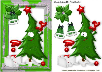 Funny Face Christmas Tree with Baubles & Bells