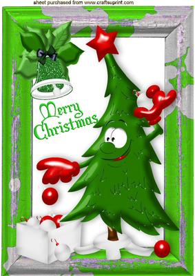 Funny Face Christmas Tree with Bells A4