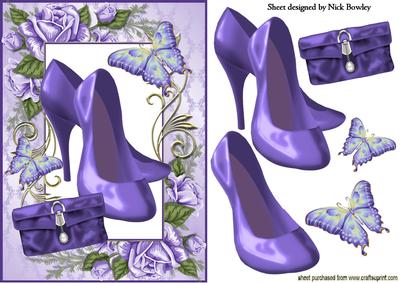 Purple Shoes in Purple Rose Frame