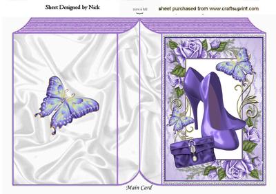 Purple Shoes in Purple Rose Frame Folded Book