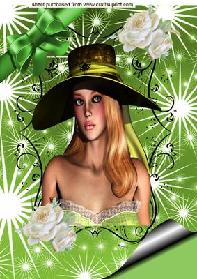 Pretty Girl with Hat A4 Topper