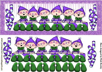 Santas Elves Having Some Fun in Purple Dl