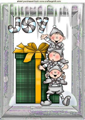 Santas Elves in Silver Having Some Fun A4