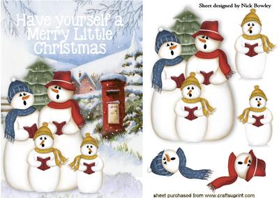 Snowman Family Singing Christmas Carols