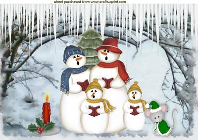 Singing Snowman Family in Icicle Glenn A4