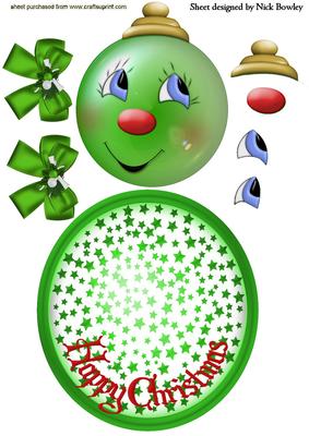 Funny Face Bauble Large Rocker Card