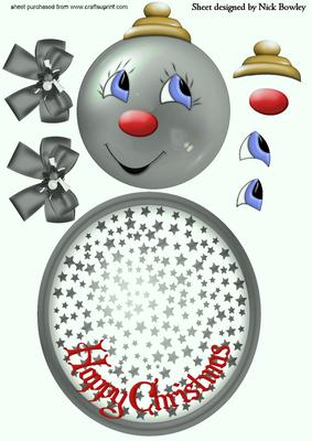 Funny Face Silver Bauble Large Rocker Card