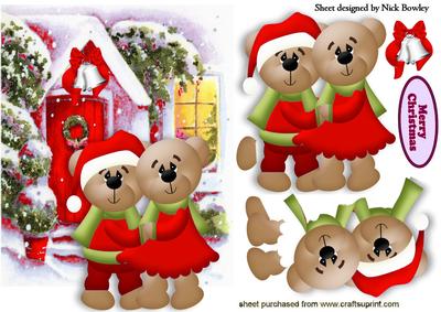 Keeping Warm Cute Little Teddies in Red