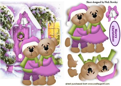 Keeping Warm Cute Little Teddies in Pink