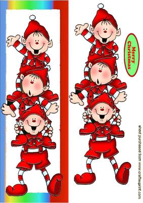 Cheeky Santa Elves Long Dl Card