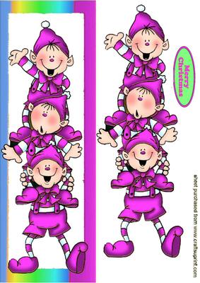 Cheeky Santa Elves in Pink Long Dl