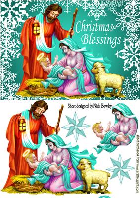 Nativity with Baby Jesus, Joseph & Mary