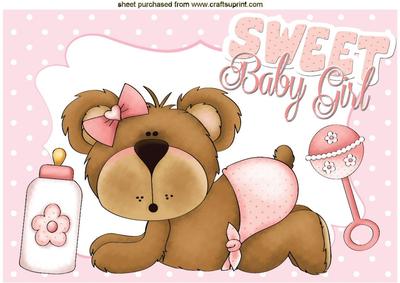 Sweet Baby Girl Cute Baby Teddy with Bottle A4