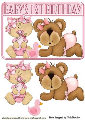 Baby Girl and Teddy! First Birthday