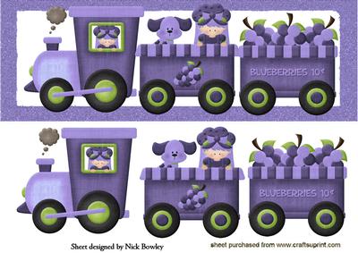 All Aboard the Blueberry Fruit Train in Purple Dl