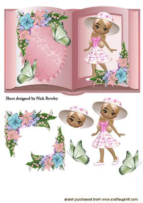 Pretty in Pink with Flowers in Open Book