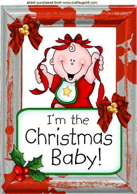 Cute Christmas Baby with Bows A4