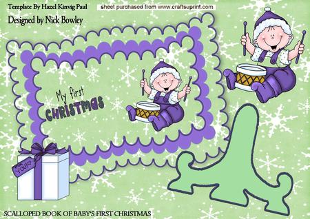 Baby's First Christmas in Purple Scalloped Book Kit