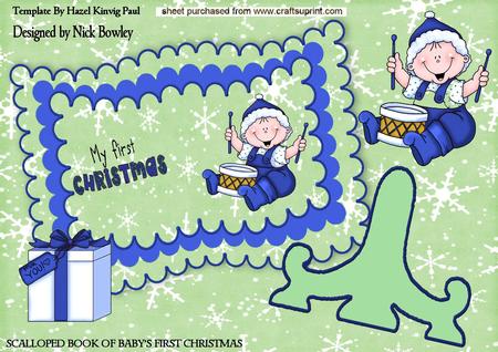 Baby's First Christmas in Blue Scalloped Book Kit