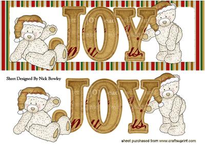 Christmas Joy Teddy in Santa Hat Dl