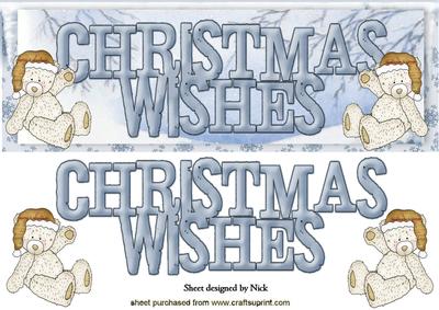 Christmas Wishes with Teddy in Santa Hat Dl