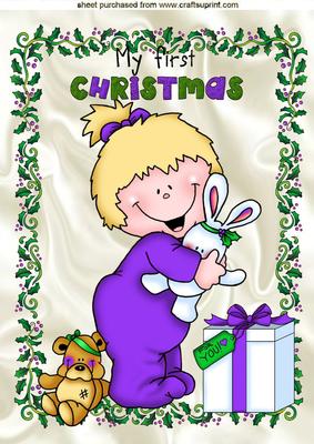 Ooh! My First Christmas Baby in Purple A4