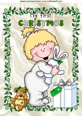 Ooh! My First Christmas Baby in White A4