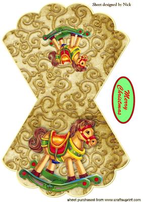 Rocking Horse on a Gold Rocker Card