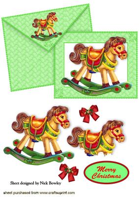 Rocking Horse on Card & Envelope