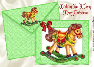 Rocking Horse on Card & Envelope A4