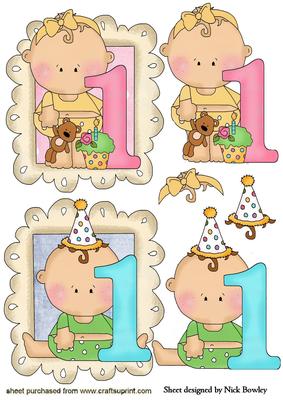 Baby Girl /boy First Birthday Toppers