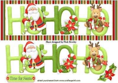Ho! Ho! Ho! Time for Santa Striped Dl