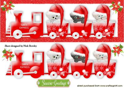 Santas Express with Kitties in Santa Hats Dl