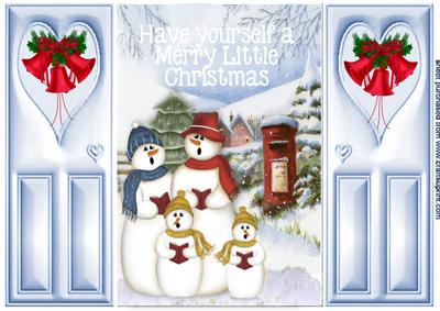 Snowman Family, with Bells Gatefold