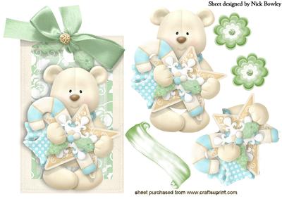Little White Bear on a Tag with Bow