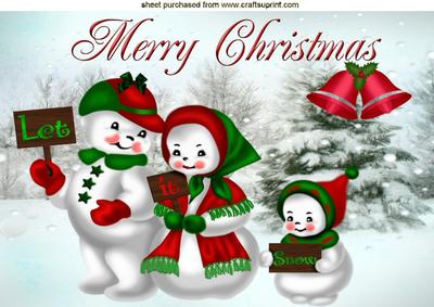 Let It Snow! Cute Snowman Family