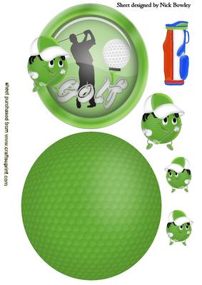 Anyone for Golf! with Golf Balls Rocker Card