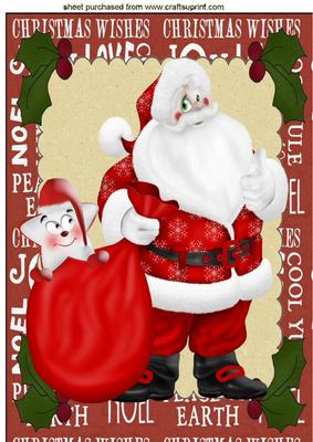 Lovely Big Santa, with Cheeky Star A4