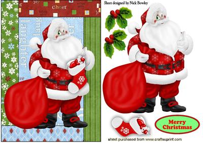 Sleepy Mouse in Stocking with Santa