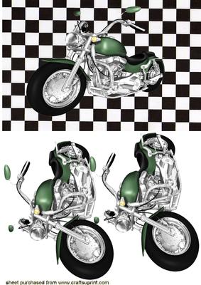 Motor Bike on Black/white Background