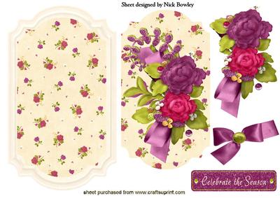 Floral Arrangement on Floral Tag with Bow