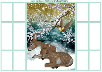 Deers Laying Down in the Snow French Gatefold