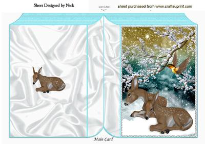 Deers Laying Down in the Snow Folded Book