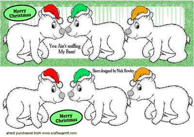 You Ain't Sniffing My Bum! Polar Bears in Santa Hats Dl