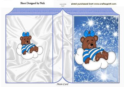 Little Bear on a Cloud Sleeping Among the Stars Folded Book